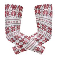 Unisex Arm Sleeve Red Plaid Pattern Art UV Protection Arm Compression Sleeve Skin Protection Sport Arm Cooler Sleeve for Running Hiking Jogging Motorcycling Climbing Camping