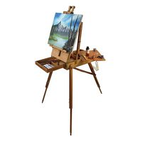 Artist Quality French Easel - Portable Art Easel with Storage Sketch Box, French Style Adjustable Painting Easel with Wooden Pallete & Shoulder Strap for Painting and Drawing
