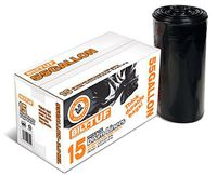 Contractor Trash Bags 55 Gallon Drum Liner Flat Cut Top Superior Strength Black 3.0 Mil 15 Count - Bilt-Tuf