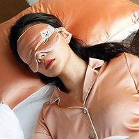 100% Double-Side Natural Silk Sleep Mask Cute Sexy Animal Embroidery Ultimate Sleeping Aid (Pink, 2, ＞55cm)