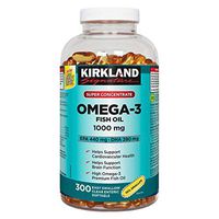 Kirkland Signature Super Concentrate Omega-3 Fish Oil 1000mg, EPA 440/DHA 280, 300 Softgels