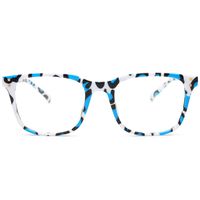Livho Blue Light Blocking Glasses Filter Blue Ray Computer Game Glasses for Women Men Square Eyeglasses TR90 Frame (Leopard Blue White)