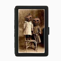 Perfection In Style Black Color Metal Cigarette Case Vintage Halloween Design 006
