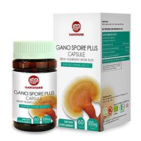 GANOHERB Organic Reishi Mushroom Spore Plus Capsules with 100% Ganoderma Lucidum Spore Powder+ Extract,Vegan,All Natural,Non-GMO & Gluten Free,60 Veggie Capsules