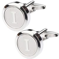 Dannyshi Mens Classic Stainless Steel Initial Cufflinks 26 Alphabet Initial Letter Cufflinks Business Wedding Shirts A-Z (I)