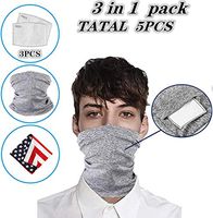 Multi-Purpose Neck Gaiter with Safety Carbon Filters and American Flag Bandana，Unisex Anti-Dust Washable, for Men Women Outdoors, Dust Protection, Sports Novelty Headband Bandana