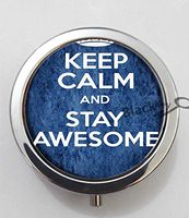 BlackKey Keep Calm and Stay Be Awesome 3-Compartment Decorative Pocket Gift Box Case Organizer for Pill, Color 1 -1079