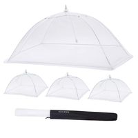 IOOLEEM (Pack of 4) Mesh Food Tents/Food Covers for Outdoors / 1 Storage Bag, 1 XL (49x27x17) and 3 Standard (17x17x9) / 100% Complete Bug Protection/Strenthened Structure