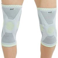 Neotech Care Knee Brace Sleeve (1 Pair) - Patella Silicone Ring Pad - Flexible Spring Hinge - Light, Elastic & Breathable Fabric - for Men, Women, Youth - Right or Left - Grey (Size S)