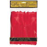 Amscan 8012.40 Premium Heavy Weight disposable-knives, One Size, Red