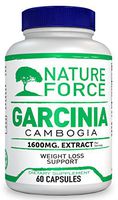 Nature Force Garcinia Cambogia 1600 mg Pure Extract with HCA | All Natural Appetite Suppressant | Weight Loss Supplement & Fat Burner for Women and Men | Extreme Сarb Blocker | 60 Caps
