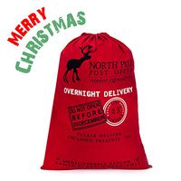 Blank Santa Sack, HBlife Christmas Gift Bags with Drawstring Large Size 27.6"x19.7" (Style_2)