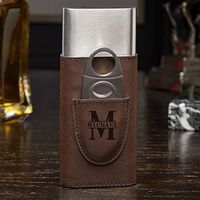 Oakmont Brown Leatherette Personalized Cigar Case (Custom Product)