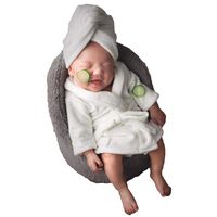 Baby Photography Props Towels Bathrobe Newborn Girl Photo Shoot Outfits Infant Photos Clothes Set (White)