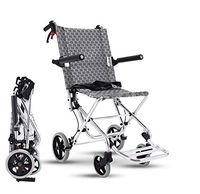Transport Wheelchairs with Carry Bag Seat Belt Back Storage Bag Brakes for Kids and Adult