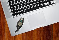Yadda-Yadda Design Co. Otter - Patterned Sea Otter - Vinyl Laptop Trackpad Tablet Decal - Copyright2016 (Size Variations) (SM 1" w x 3.5" h)