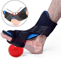 2020 Upgrade Plantar Fasciitis Night Splint, Adjustable Elastic Strap Plantar Fasciitis Braces and Spiky Massage Ball Foot Orthotic Supports Kits for Relieve Plantar Fascitis Pain, Foot Spra