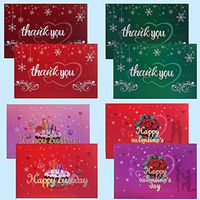 24 Elegant and Fashionable Thank-You Cards, Birthday Cards and Valentine's Cards are Printed in 300g high-Grade The Gold Card Paper
