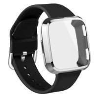 WEYDE Sport Band Compatible with Fitbit Versa, Soft Silicone Waterproof Replacement Wristband with Fitbit Versa Screen Protective case for Women Man