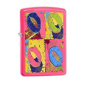 Zippo Personalized Message Engraved on Backside Customized Part4 Lighter Windproof Lighter (Pop Art Lips)