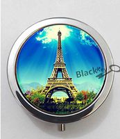 BlackKey Eiffel Tower Paris France Landscape Scenic Spot 3-Compartment Decorative Pocket Gift Box Case Organizer for Pill, Color 1 -229