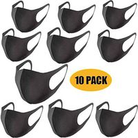 ForHe Fashion Black Mouth-Muffle, 10Pcs, 3D Washable Breathble Anti Dust Pollution Earloop Face-Shields for Protection