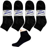 12 Diabetic Ankle Circulatory Socks Health Support Men Loose Fit Black 10-13