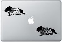 Save A Tree Eat A Beaver FlashDecals1796 Set Of Two (2x) , Decal , Sticker , Laptop , Ipad , Car , Truck