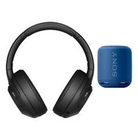 Sony WH-XB900N Extra BASS Wireless Noise Cancelling Headphones (Black) and Sony Extra BASS Bluetooth Speaker (Blue) Bundle (2 Items)
