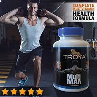 TROYA Daily Men's Multivitamin for Weight Loss, Build Muscle, Sex Health, Boost Energy with Vitamin C, D3, A, B1, B2, B3, B5, B6, B12, Folic Acid