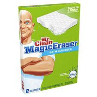 Mr. Clean Magic Eraser Bath Scrubber, with Febreze Meadows and Rain Scent, 2 Count