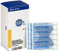 First Aid Only FAE-3041 SmartCompliance Refill Blue Metal Detectable Fingertip Bandages, 40 Count