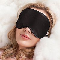 Black Sleep mask WEITINE Brand Natural 100% Silk Sleep mask & Blindfold Super-Smooth Eye mask (One Strap) (Black)