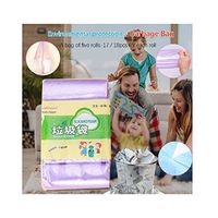 MOVEmen 5 Rolls Disposable Garbage Bag Trash Bags Garbage Bags Small Colored for Home Bathroom Bedroom Toilet Office Biodegradable Trash Bags,Environmental Garbage Bags (Purple)