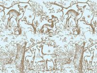 Blue"Lullaby Meadow" Toile Baby Deer Tissue Paper Gift Wrapping 20"x30" Sheets (20)
