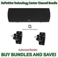 Definitive Technology ProCenter 1000 Compact Center Speaker (Black) & Definitive Technology Pro-Mount 90 - Pair (Black)