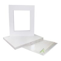 Golden State Art, Pack of 25 White Pre-Cut 16x20 Picture Mat for 11x14 Photo with White Core Bevel Cut Mattes Sets. Includes 25 High Premier Acid Free Mats & 25 Backing Board & 25 Clear Bags