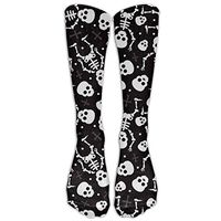 Sir Skeleton Cotton Stretch Compression Knee Socks Casual Volleyball Men & Women Cartoon Casual Long Tube Crew Socks