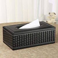 T-ZJHC Hotel Napkin Carton Tray Creative Home, Black Woven Pattern 1416, 25.00 14.00 9.50cm