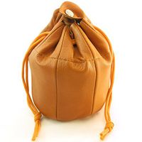 Sheep Napa Authentic Leather Pipe Tobacco Pouch - Drawstring and Snap Bag - Tan Brown