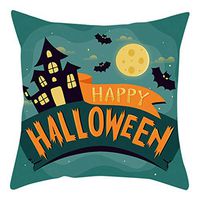 Bosji (45 x 45cm) Throw Pillowcase,Happy Halloween Decoration Pumpkin Skull Pillow Case Holiday Home Decor Cloth Printed Zipper Cushion Pillow Covers