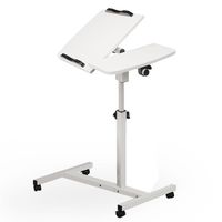 Laptop Desk,Vanvler Turn Lift Sit-Stand { Adjustable Laptop Table } Multifunction Computer Desk Cart (White)