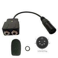 UFQ GA-AB aviation headset GA dual plugs to Airbus XLR 5 pin male adapter GA twin connectors to 5 pin male airbus XLR connector aviation headset adapter free with super high density sponge with O ring