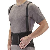 Ames Walker AW Style C55 Industrial Back Support Black Medium Large Abdominal and Lower Back Support Flexible Stays to Prevent Rolling Wide Duo Tension Straps Encourage Proper Lifting Technique