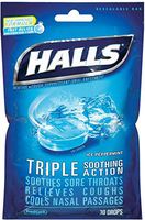 Halls Mentho-Lyptus Drops, Ice Peppermint 30 ea (Pack of 7)