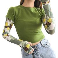 Happinter Cute Cartoon Avocado Fruit Print Arm Sleeves Cover For Women Girl Summer Outdoor Cycling Cooling Sun Protection