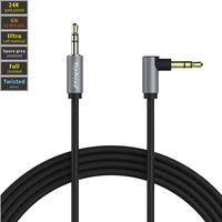3.5mm AUX Audio Cable Male to Male 90 Degree Right Angle, Stereo Jack Cable to Car Audio, Headphones, Home Theater, Mobile Phones, Tablets, PCs, Speakers, MP3 Players, CD Players & More - 4FT