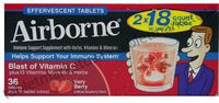 Cos16 Airborne Immune Support Supplement with Herbs, 13 Vitamins , and Minerals Blast of Vitamin C Very Berry Artificial Strawberry Flavor - 2 Tubes of 18 Effervescent Tablets ( 36 Tablets Total )