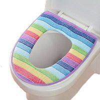 Rainbow Color Toilet Seat Cover Soft and Warm Toilet Seat Cushion（3 Color Pack ）
