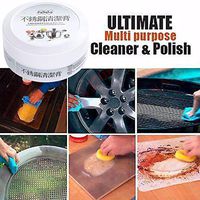 Glumes Stainless Steel Cleaning Kit Cleaning Polish Cleaning Polish & Microfiber Cleaning Cloths Sponge Multifunctional Stainless Steel Cleaner Cleaning Cream Repair Tool Cream (White)